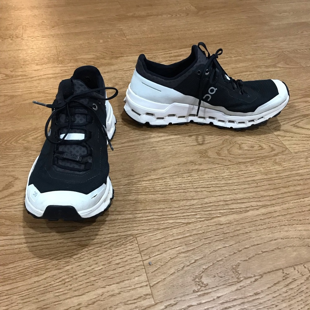 On Running Black and White Athletic Shoes